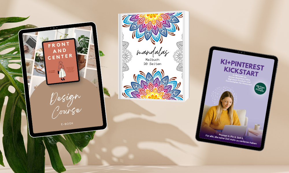 Grafik mit Beispielrechnung: 2.000 Euro im Monat mit Pinterest verdienen durch den Verkauf eines digitalen Meal Prep Planners. Canva und Pinterest statt Minijob.